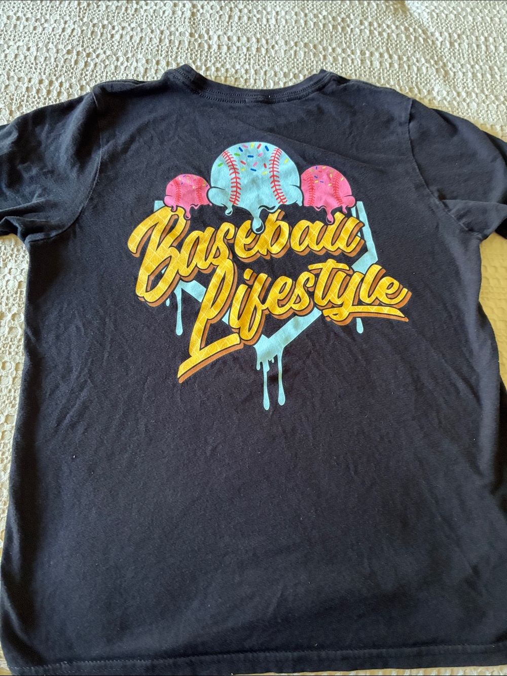 Baseball Lifestyle Kids Short Sleeve Tee - Black